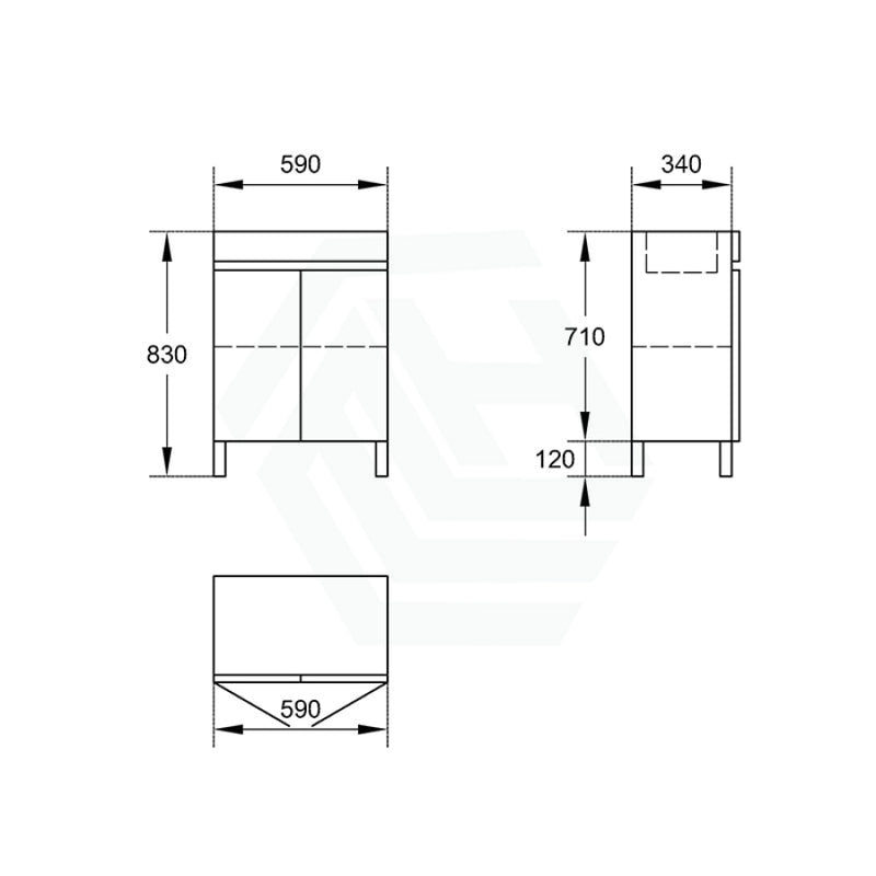 600/750/900Mm 2-Door Narrow Freestanding Bathroom Vanity With Legs Multi-Colour Cabinet Only 600Mm