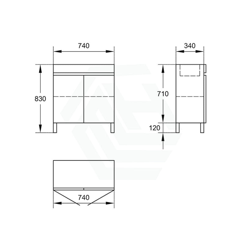 600/750/900Mm 2-Door Narrow Freestanding Bathroom Vanity With Legs Multi-Colour Cabinet Only 750Mm