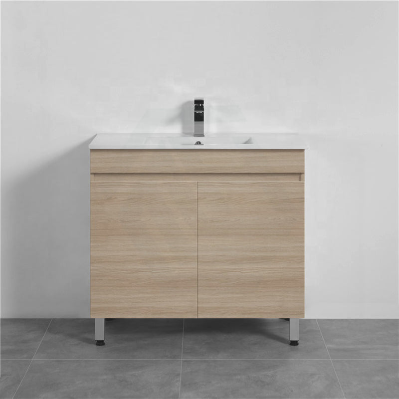 600/750/900Mm 2-Door Narrow Freestanding Bathroom Vanity With Legs Multi-Colour Cabinet Only