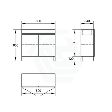 600/750/900Mm 2-Door Narrow Freestanding Bathroom Vanity With Legs Multi-Colour Cabinet Only 900Mm