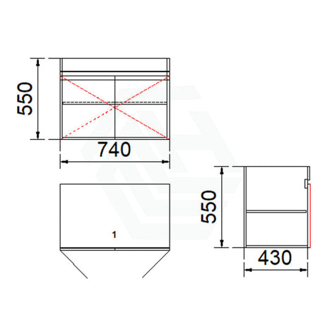 2-Door Wall Hung Bathroom Floating Vanity Single Bowl Multi-Colour Cabinet Only 750Mm Vanities