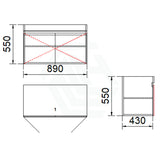 2-Door Wall Hung Bathroom Floating Vanity Single Bowl Multi-Colour Cabinet Only 900Mm Vanities