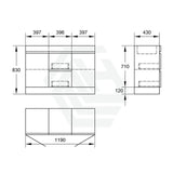 2-Door 2-Mid-Drawer 1200/1500/1800Mm Freestanding Bathroom Vanity Kickboard Single/Double