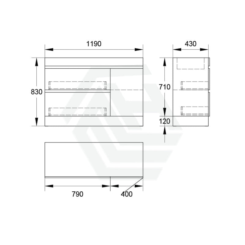 2-Drawer 1-Door 750/900/1200Mm Freestanding Bathroom Vanity Kickboard Single Multi-Colour Cabinet