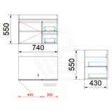 2-Drawer 1-Door Wall Hung Bathroom Floating Vanity Single Bowl Multi-Colour Cabinet Only 750Mm /