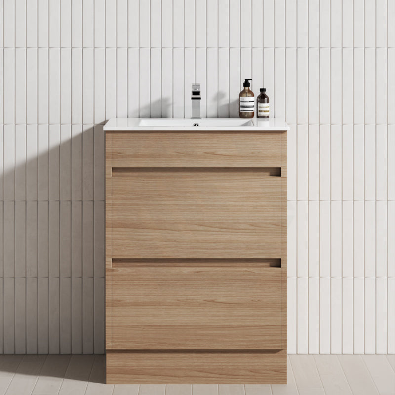 2-Drawer 600/750/900/1200Mm Freestanding Bathroom Vanity Kickboard Single Multi-Colour Cabinet Only