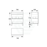 600/750/900/1200Mm 2-Drawer Freestanding Bathroom Vanity With Legs Multi-Colour Cabinet Only 750Mm