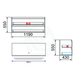 2-Drawer Wall Hung Bathroom Floating Vanity Single Bowl Multi-Colour Cabinet Only 1200Mm(Single