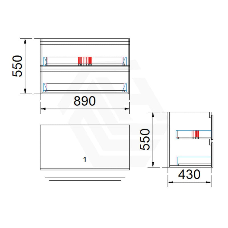 900Mm Wall Hung Bathroom Floating Vanity Single Bowl Gloss White Cabinet Only Vanities