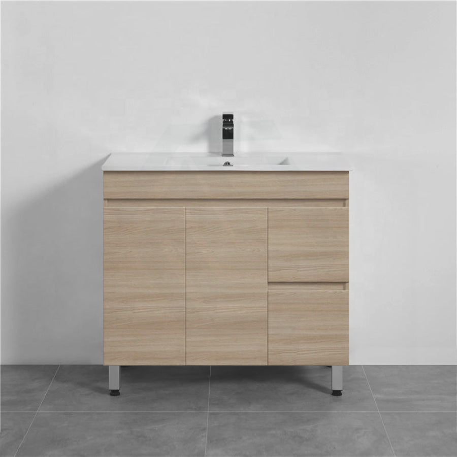 900/1200Mm 2-Drawer 2-Door Bathroom Freestanding Leg Vanity Single Multi-Colour Cabinet Only