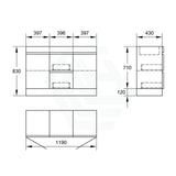 1200Mm Freestanding Bathroom Vanity With Kickboard Drawers Doors Multi-Colour Cabinet Only Double