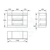 1200Mm Freestanding Bathroom Vanity With Kickboard Drawers Doors Multi-Colour Cabinet Only Single