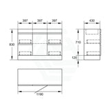 1200Mm Freestanding Bathroom Vanity With Kickboard Drawers Doors Multi-Colour Cabinet Only Single