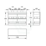 1200Mm Freestanding Bathroom Vanity With Kickboard Drawers Doors Multi-Colour Cabinet Only Double