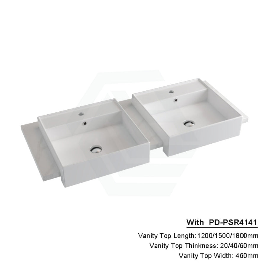 20/40/60Mm Dolce Tree Stone Top Calacatta Quartz With Semi-Recessed Basin 1200X460Mm Double Bowls /