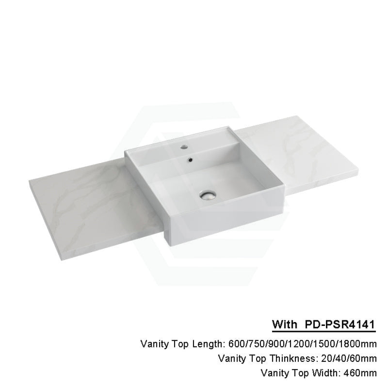 20/40/60Mm Dolce Tree Stone Top Calacatta Quartz With Semi-Recessed Basin 600X460Mm / 20Mm