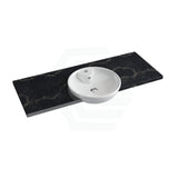 20/40/60Mm Gloss Black Swan Stone Top Quartz With Semi-Recessed Basin Vanity Tops