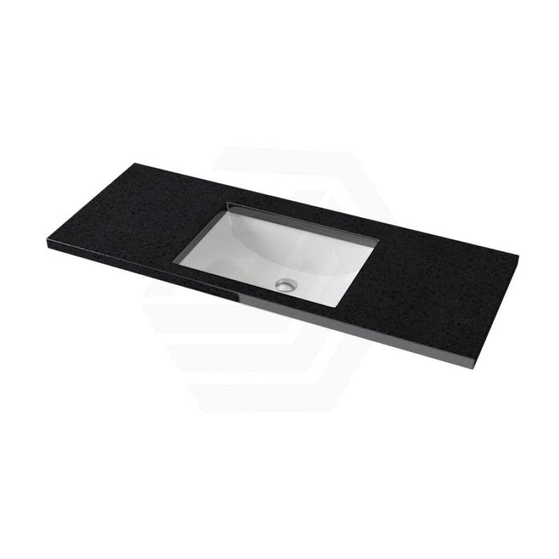 20/40/60mm Thick Gloss Ink Black Stone Top With Undermount Basins