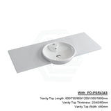 20/40/60Mm Gloss Silk White Stone Top Quartz With Semi-Recessed Basin 600X460Mm / 20Mm Pd-Psr4343