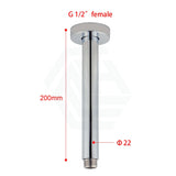 200/300/400/600Mm Round Ceiling Shower Arm Chrome 200Mm