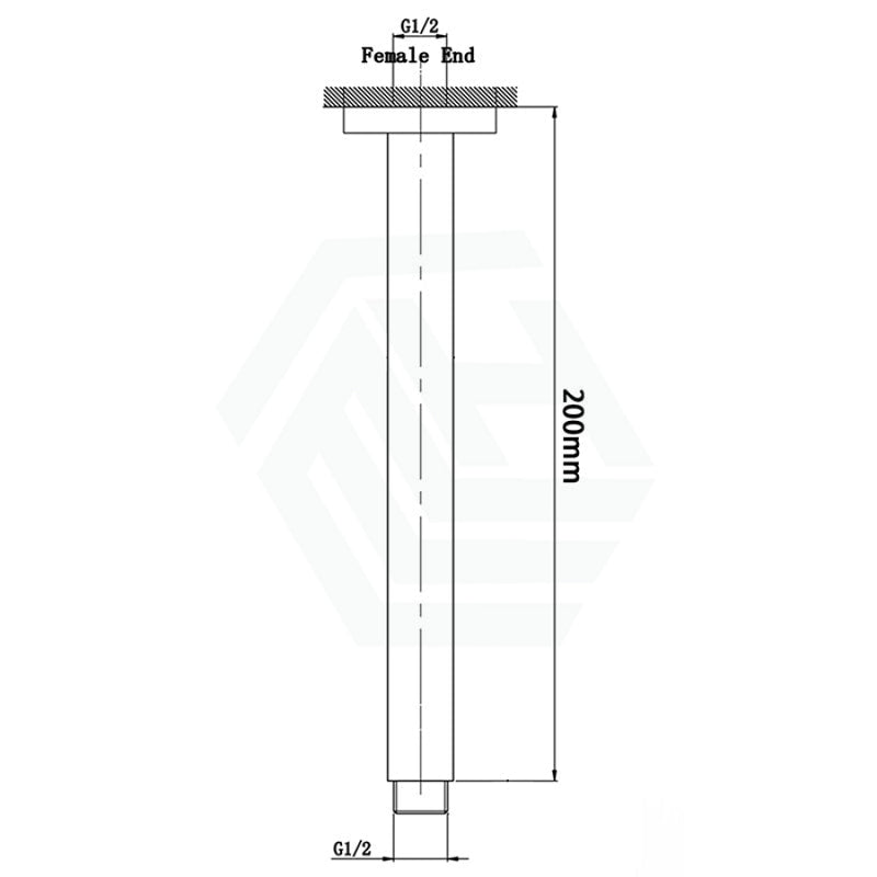 200/300/400/600Mm Square Ceiling Shower Arm Matt Black 200Mm