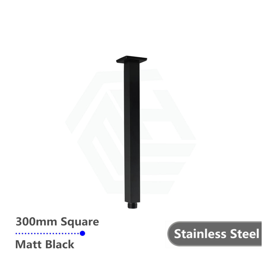 200/300/400/600Mm Square Ceiling Shower Arm Matt Black 300Mm