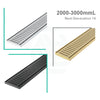 2000-3000Mm Lauxes Next Gen 14 Aluminium Shower Grate Drain Silver Black Matt Gold