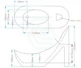 2000X800X1550Mm Mila High Heel Bathtub Freestanding Acrylic Gloss White No Overflow