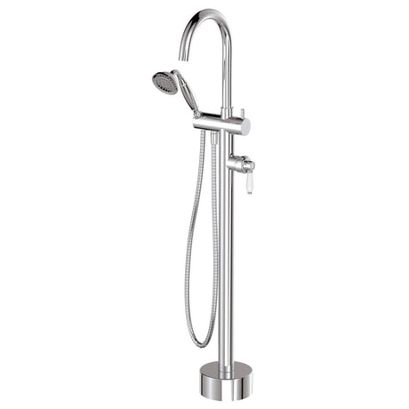 Eleanor Floor Mixer & Shower, Chrome / Ceramic