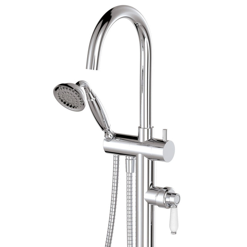 Fienza Eleanor Floor Mixer & Shower Chrome / Ceramic