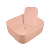 430X380X145Mm Rectangle Above Counter Ceramic Wash Basin Matt Pink With Decoration Board Other