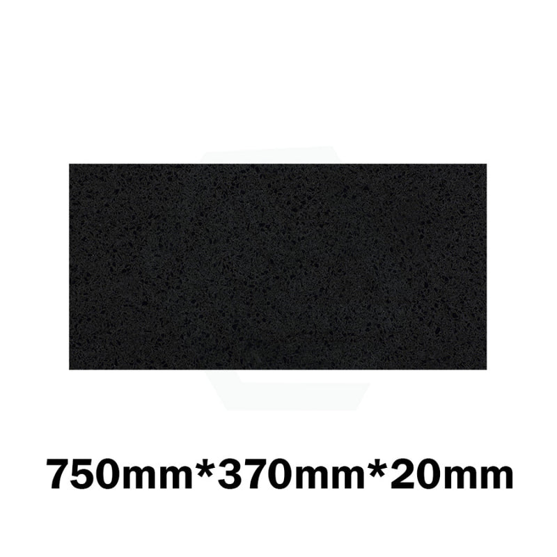 20Mm/40Mm Thick Gloss Ink Black Stone Top For Above Counter Basins 450-1800Mm Vanity Tops