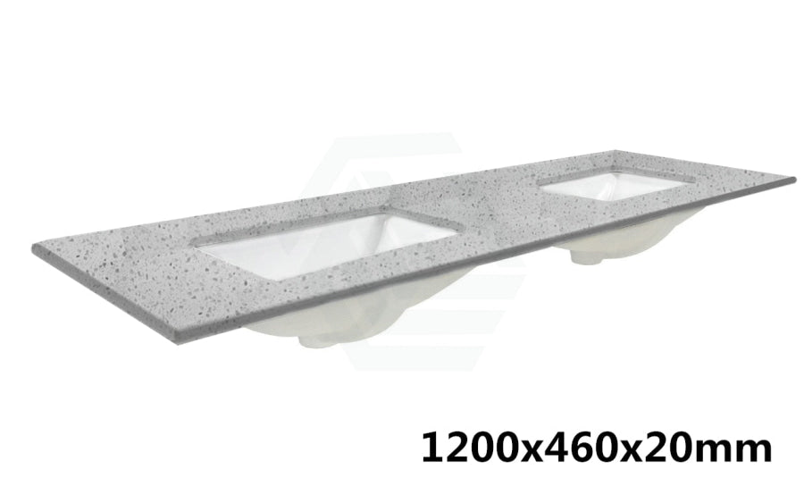 20Mm Thick Grey With Speckles Stone Top Single/double Undermount Basins 600 750 900 1200 1500Mm