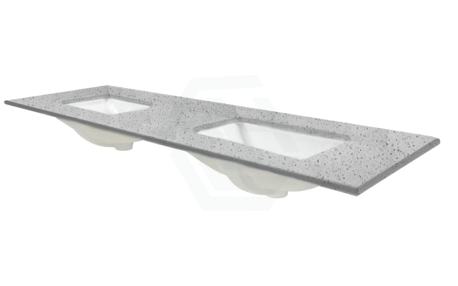 20Mm Thick Grey With Speckles Stone Top Single/double Undermount Basins 600 750 900 1200 1500Mm