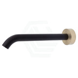 220Mm Fienza Kaya Solid Brass Matt Black Round Wall Spout For Bathroom Urban Spouts