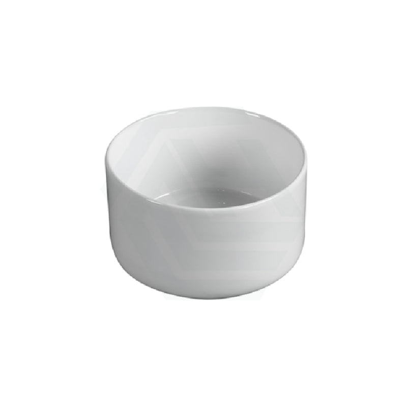 220X220X130Mm Above Counter Mini Round Ceramic Basin Gloss White For Bathroom