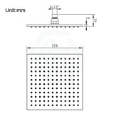 250Mm 10 Inch Solid Brass Matt Black Squareled Rainfall Shower Head