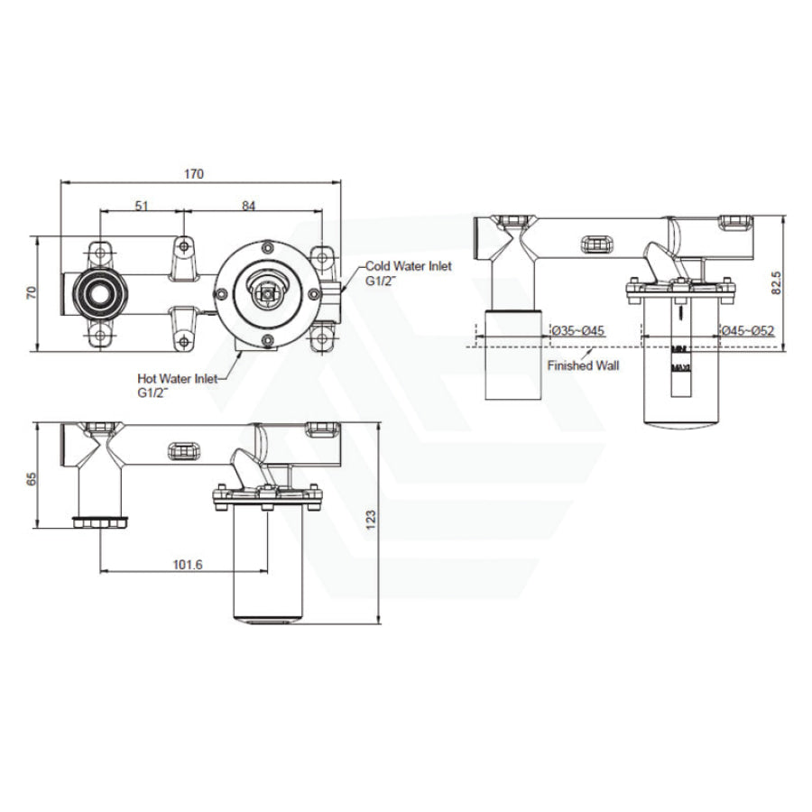 N#3(Nickel) Kohler Components™ Brushed Nickel Wall Mount Pin Lever Mixer With Row Basin Spout