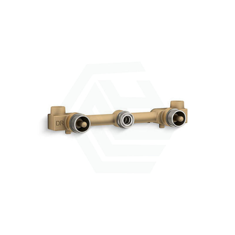 Kohler Components™ Brushed Brass Wall Mount Oyl Handles With Row Basin Spout Bath/Basin Tap Sets