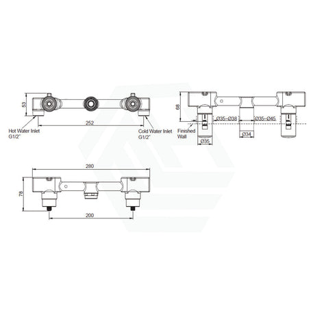 Kohler Dual Handle Inwall Basin/Bath Mixer Valve Only Body