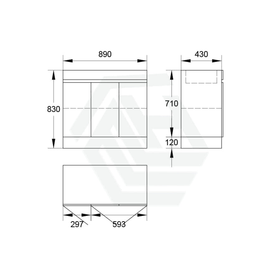 3-Door Freestanding Bathroom Vanity With Kickboard 900/1200Mm Single/Double Multi-Colour Cabinet