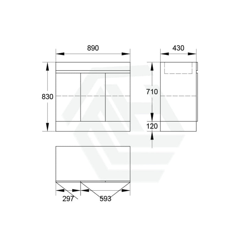 3-Door Freestanding Bathroom Vanity With Kickboard 900/1200Mm Single/Double Multi-Colour Cabinet