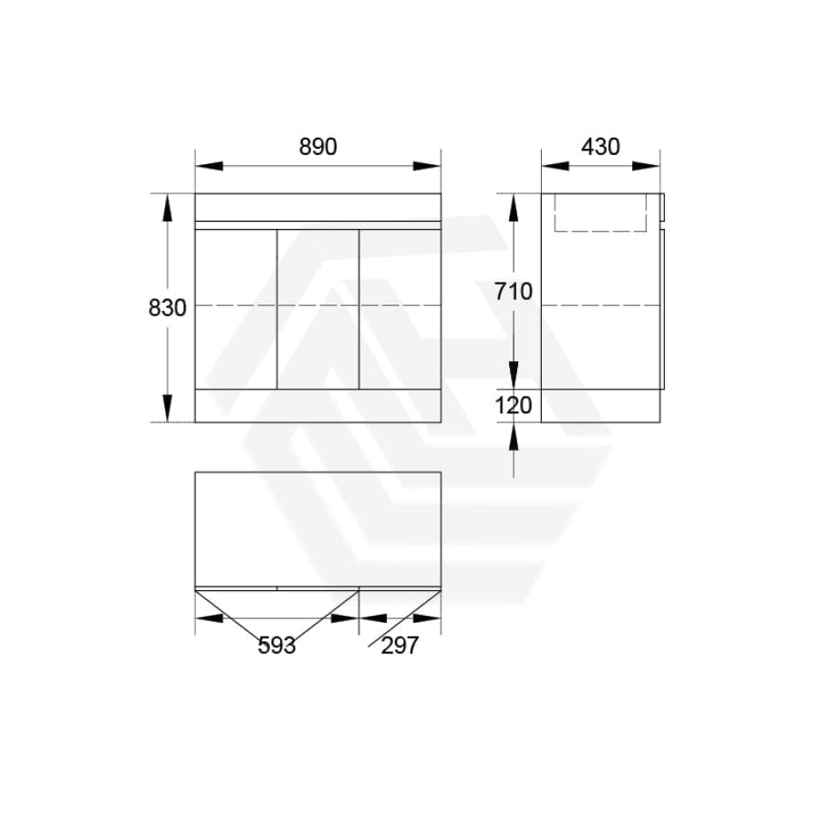 3-Door Freestanding Bathroom Vanity With Kickboard 900/1200Mm Single/Double Multi-Colour Cabinet