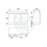 3-Door Freestanding Bathroom Vanity With Kickboard 900/1200Mm Single/Double Multi-Colour Cabinet