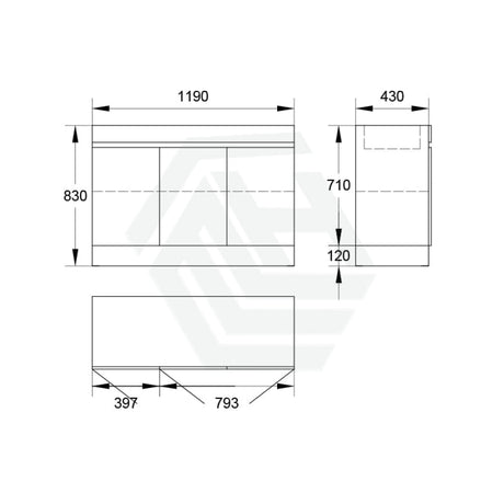 3-Door Freestanding Bathroom Vanity With Kickboard 900/1200Mm Single/Double Multi-Colour Cabinet