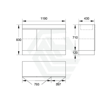 3-Door Freestanding Bathroom Vanity With Kickboard 900/1200Mm Single/Double Multi-Colour Cabinet