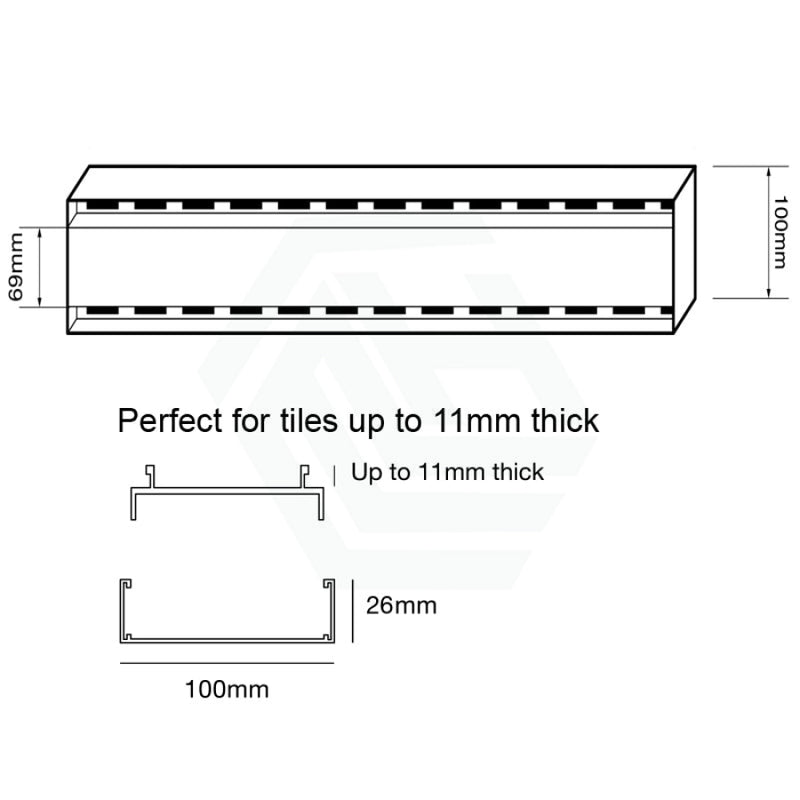 300-3900Mm Lauxes Black Shower Grate Drain Any Size Indoor Aluminium Midnight Slimline Tile Insert