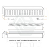 300-3900Mm Lauxes Shower Grate Drain Aluminium Next Generation 35 Any Size Indoor Outdoor