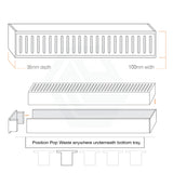 300-3900Mm Lauxes Shower Grate Drain Aluminium Next Generation 35 Any Size Indoor Outdoor