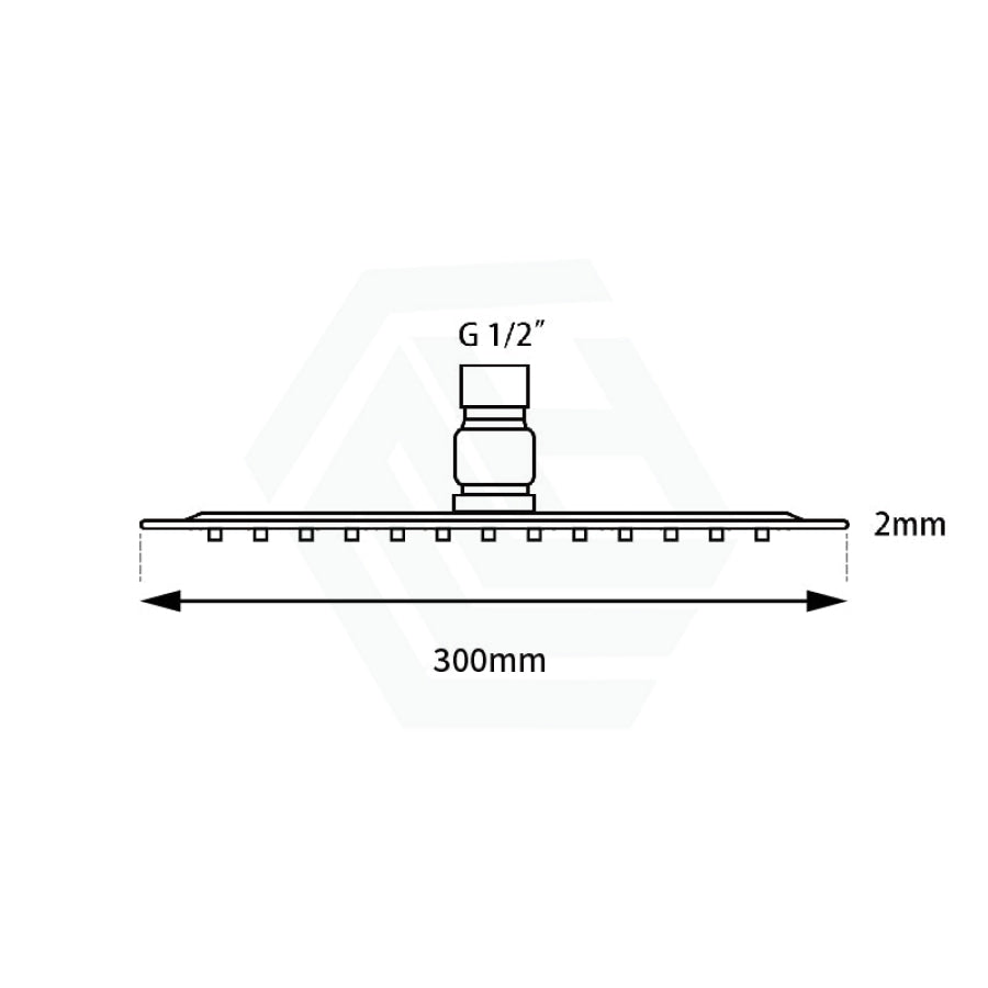 300Mm 12 Inch Stainless Steel 304 Chrome Super-Slim Round Rainfall Shower Head